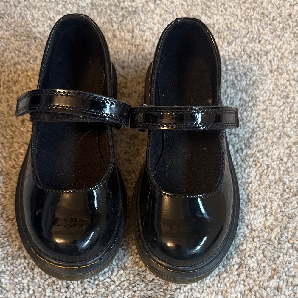 Dr. Martens Shiny Black Kids Mary Jane Shoes